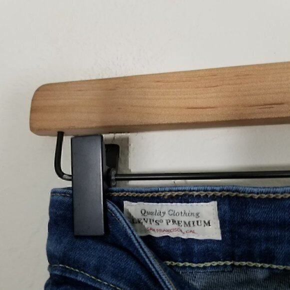 Levi's Premium 721 High Rise Skinny Distressed Stretch Jeans Size 25 - Picture 3 of 8